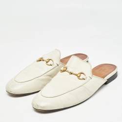 مملوكة مسبقً ا Gucci Cream Leather Princetown Mules Size 40