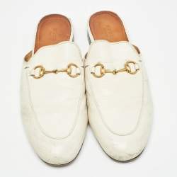 مملوكة مسبقًا Gucci Cream Leather Princetown Mules Size 40
