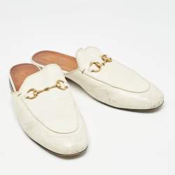 مملوكة مسبقًا Gucci Cream Leather Princetown Mules Size 40