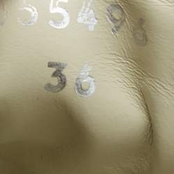 Pre Owned Gucci Silver Leather Ace Web Low Top Sneakers Size 36