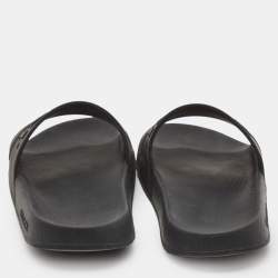 Gucci Black Rubber Logo Pool Slides Size 37