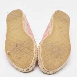 Gucci Pink GG Leather Slip On Espadrilles Flats Size 39.5