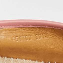 Gucci Pink GG Leather Slip On Espadrilles Flats Size 39.5