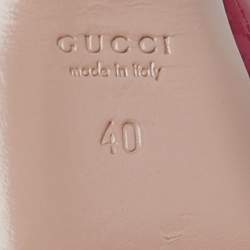 Gucci Pink Patent Leather Buckle Strappy Peep Toe Platform Pumps Size 40