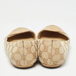 Gucci Beige GG Canvas Ballet Flats Size 38.5