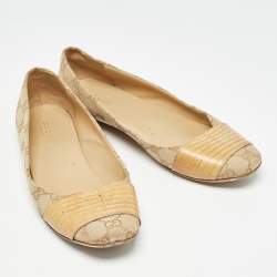 Gucci Beige GG Canvas Ballet Flats Size 38.5