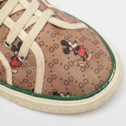 Gucci Brown Canvas Tennis 1977 Lace Up Sneakers Size 40