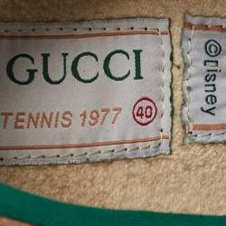 Gucci Brown Canvas Tennis 1977 Lace Up Sneakers Size 40