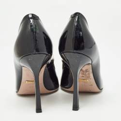 Pre Owned Gucci Black Patent Leather Horsebit Pumps Size 36