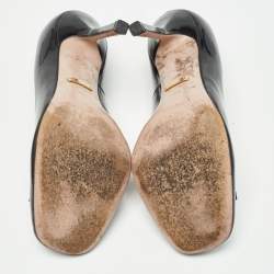 Pre Owned Gucci Black Patent Leather Horsebit Pumps Size 36