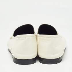 Gucci Cream Leather Jordaan Loafers Size 40