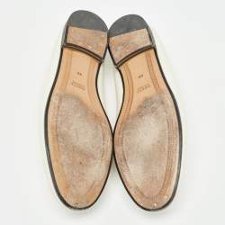 Gucci Cream Leather Jordaan Loafers Size 40