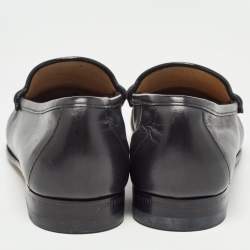 Pre Owned Gucci Black Leather Horsebit 1953 Slip On Loafers Size 37.5
