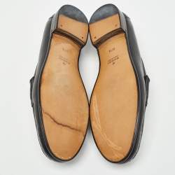 Pre Owned Gucci Black Leather Horsebit 1953 Slip On Loafers Size 37.5