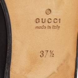 Pre Owned Gucci Black Leather Horsebit 1953 Slip On Loafers Size 37.5