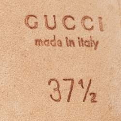 Pre Owned Gucci Metallic Embossed Snakeskin Sofia Peep Toe Singback Pumps Size 37.5