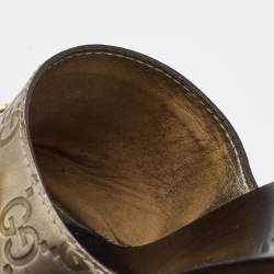 Gucci Gold Guccissima Leather Icon Bit Clogs Size 40