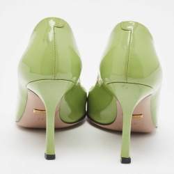 Gucci Green Patent Horsebit Peep Toe Pumps Size 36