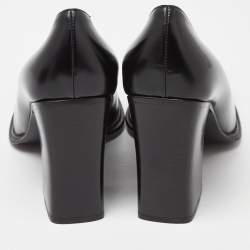 Gucci Black Leather Block Heel Pumps Size 39.5