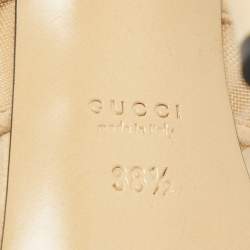 Gucci Cream Suede and Mesh Ankle Strap Sandals Size 38.5
