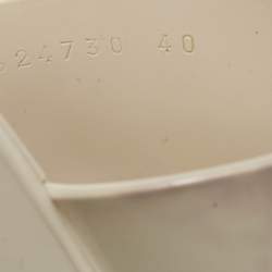 Pre Owned Gucci White Rubber Embossed Logo Block Heel Slide Sandals Size 40