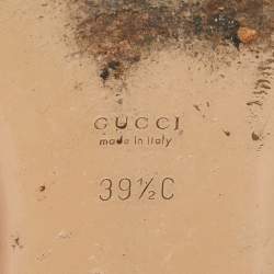 Pre Owned Gucci Purple Floral Canvas and Leather Thong Slide Flats Size 39.5