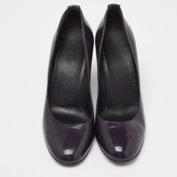 Gucci Purple Patent Leather Wedge Pumps Size 38