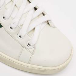 Gucci White Leather Embroidered Bee Ace Sneakers Size 38