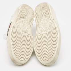 Gucci White Leather Embroidered Bee Ace Sneakers Size 38