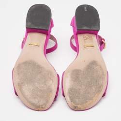 Gucci Pink Suede Horsebit Ankle Strap Sandals Size 36