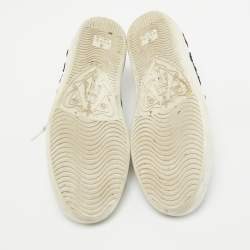 Pre Owned Gucci White Floral Embroidered Leather Ace Low Top Sneakers Size 37