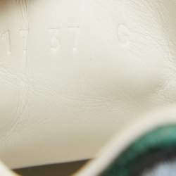 Pre Owned Gucci White Floral Embroidered Leather Ace Low Top Sneakers Size 37