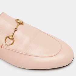 Gucci Pink Leather Princetown Mules Size 40