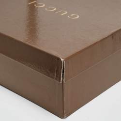 مملوكة مسبقًا Gucci Grey Leather Ankle Strap Platform Sandals Size 40