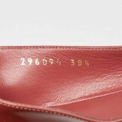 Pre Owned Gucci Brown Patent Leather GG interlocking Buckle Ballet Flats Size 38.5