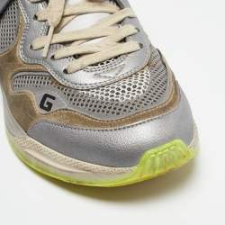Gucci Grey/Beige Suede and Mesh Ultrapace Sneakers Size 38