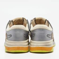 Gucci Grey/Beige Suede and Mesh Ultrapace Sneakers Size 38