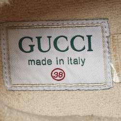 Gucci Grey/Beige Suede and Mesh Ultrapace Sneakers Size 38