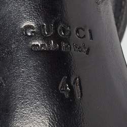 مملوكة مسبقًا Gucci Black Patent Leather Platform Ankle Strap Sandals Size 41