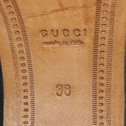 Pre Owned Gucci Cream Leather Jordaan Embroidered Bee Horsebit Slip On Loafers Size 38