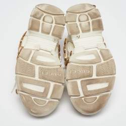 Gucci White Leather And Mesh Flashtrek Chunky Sneakers Size 39