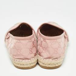 Pre Owned Gucci Pink GG Canvas Espadrille Flats Size 40