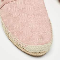 Pre Owned Gucci Pink GG Canvas Espadrille Flats Size 40