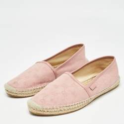 Pre Owned Gucci Pink GG Canvas Espadrille Flats Size 40