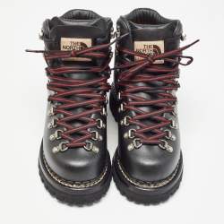 Gucci x The North Face Black Leather Hiking Ankle Boots Size 36