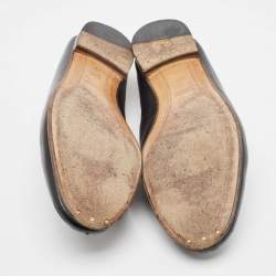 Pre Owned Gucci Black Leather Foldable Slim Horsebit Loafers Size 39.5