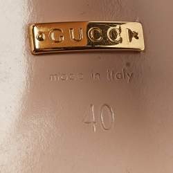 Gucci Cream Leather Horsebit Platform Block Heel Ankle Strap Sandals Size 40