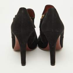 Gucci Black Suede Tassel Zip Ankle Booties Size 38.5