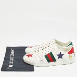مملوكة مسبقًا Gucci White Leather Star Ace Sneakers Size 37