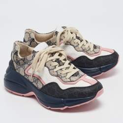 Gucci Multicolor GG Supreme Canvas Rhyton Sneakers Size 36